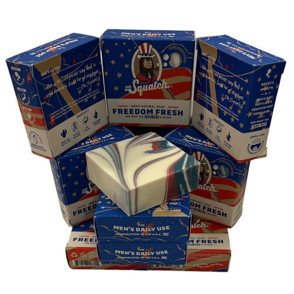 Dr Squatch | Freedom Fresh Scent | Limited Edition Soap  5oz Bar | Made In USA